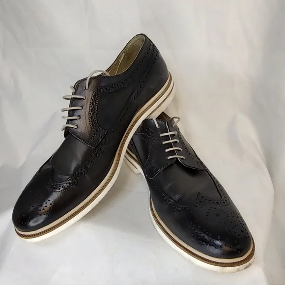 Kenneth Cole Men\'s Double Header Dark Gray Wingtip Size 11 Cole Haan & Todd Snyder Mens Gray Leather Oxford Wingtip  main image 4